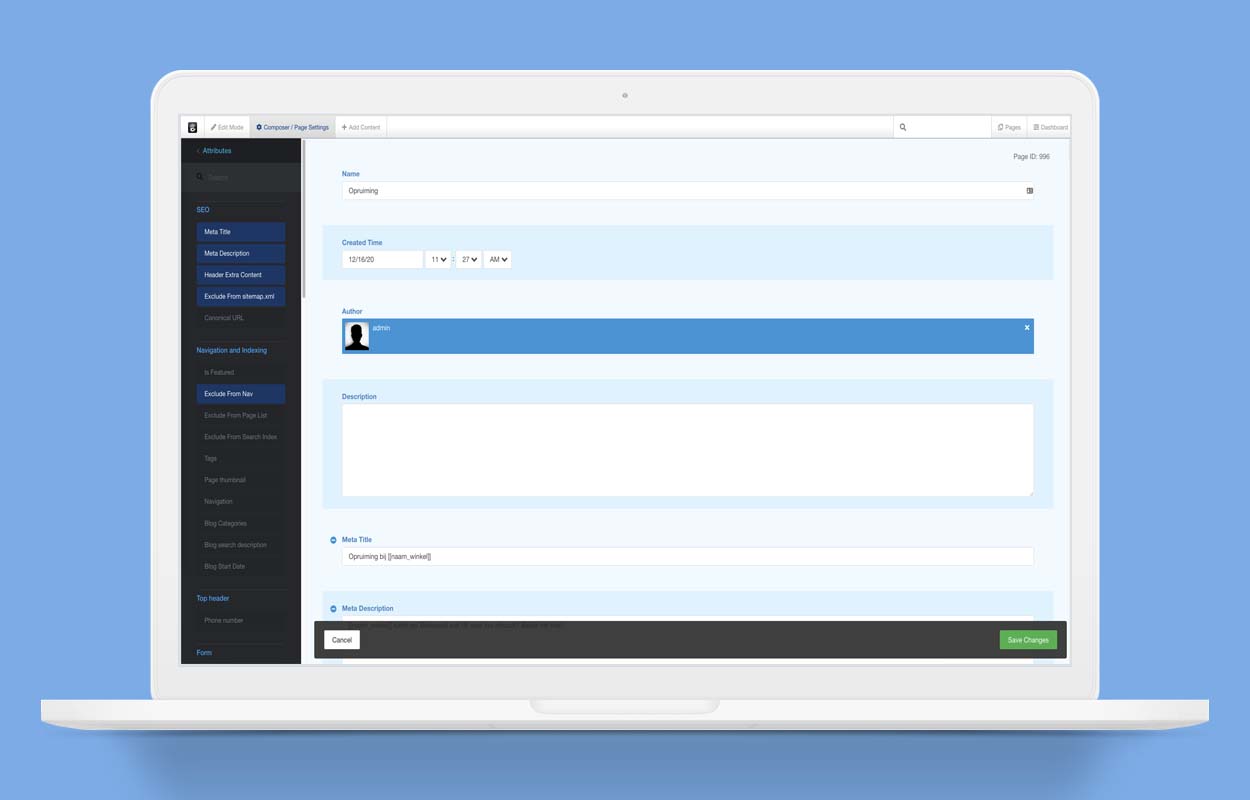 Pagina’s aanpassen