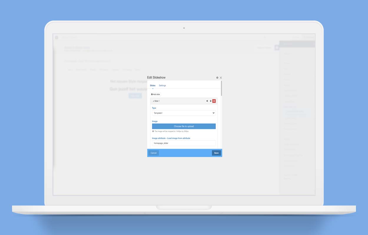 Stack Hero-slider aanpassen